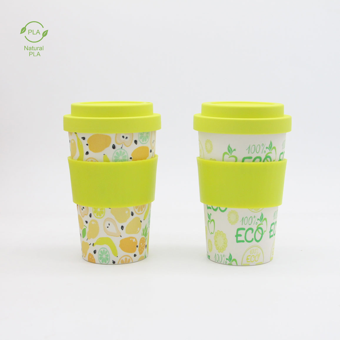 Corndrop Coffee Cup - PLA- Eco Friendly-Biodegradable 380ml - Lime 2pc